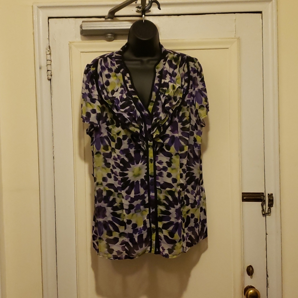 east5th Purple/Lime/White/Black Print shirt